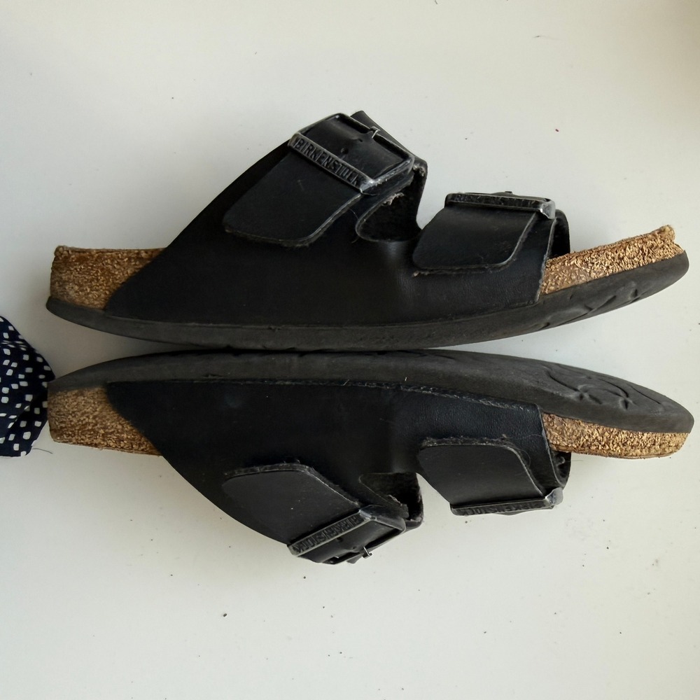 Birkenstock Arizona Black Leather Sandals EU 35 US 4-5 Cork Wear Repair Project - Picture 5 of 9